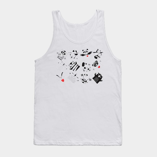 Happy panda and friends Tank Top by JessKingArtist